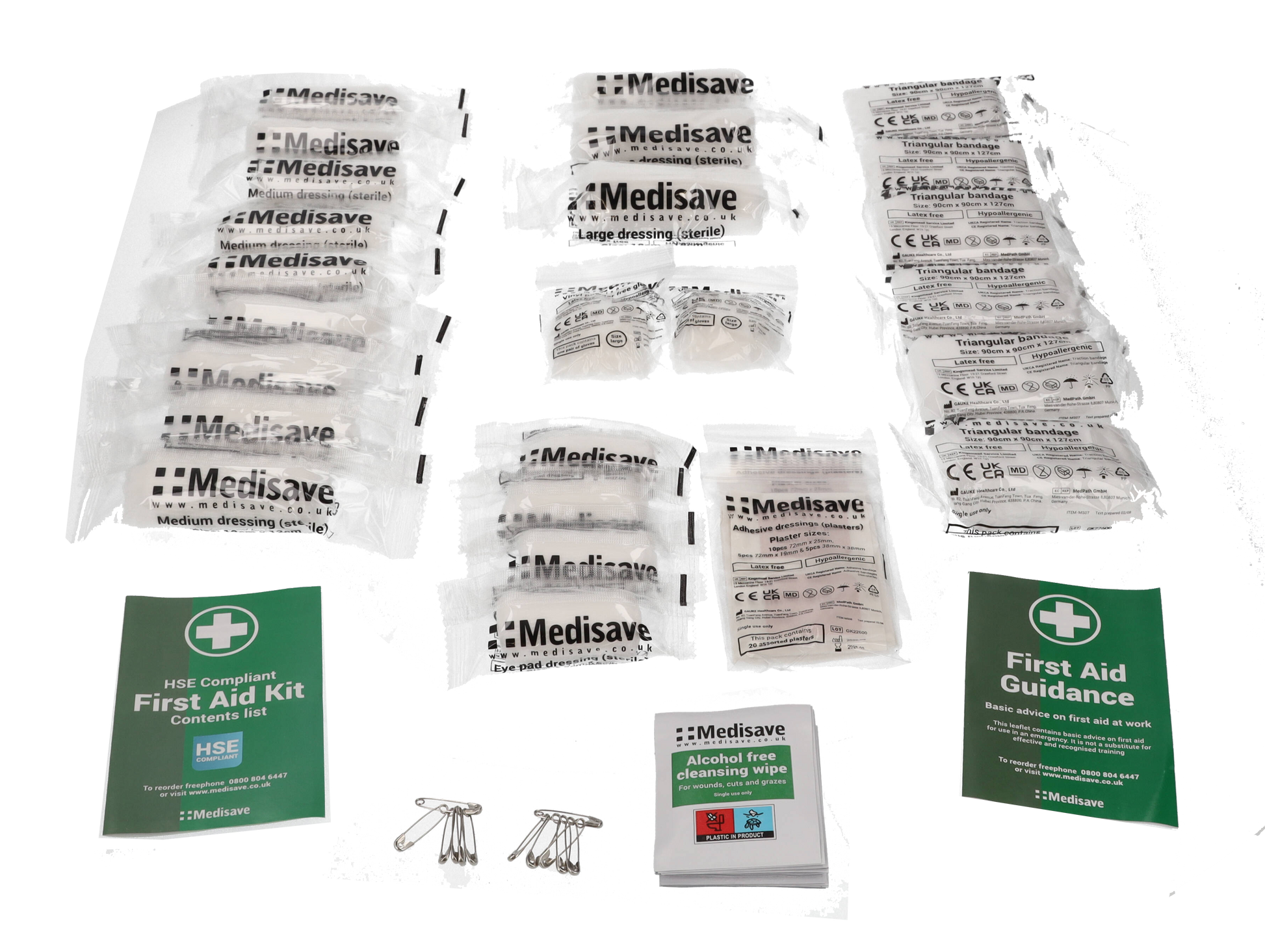 Light Gray HSE Compliant Workplace First Aid Kit - 50 Person Refill