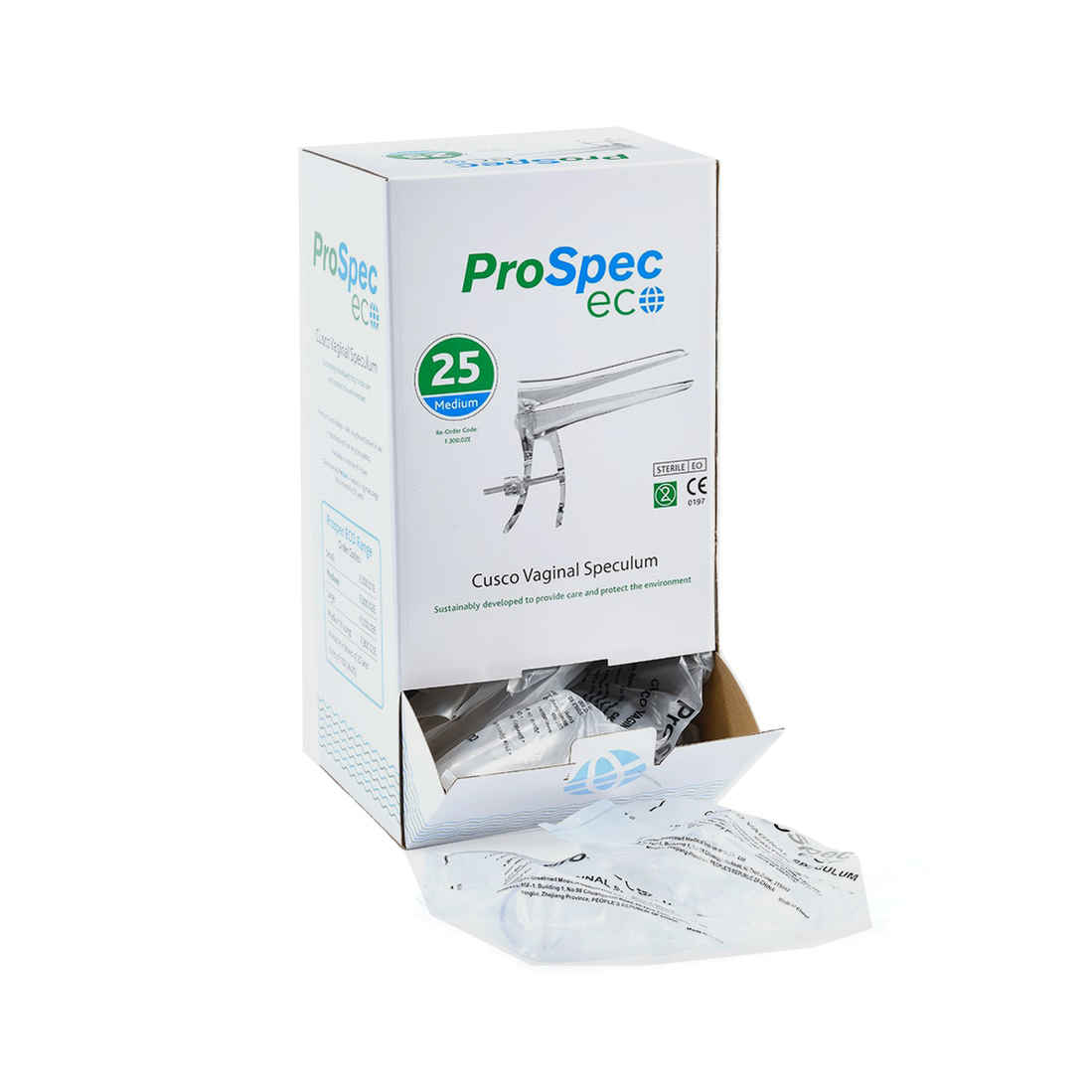 Eco Prospec Disposable Vaginal Speculum - Box of 20 - Medium Extra Lon
