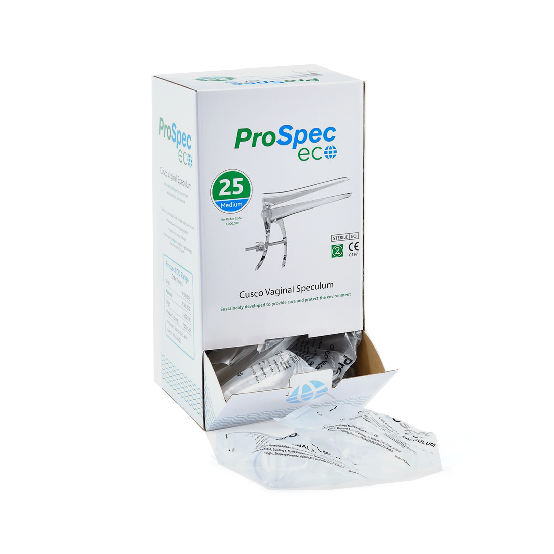 Eco Prospec Disposable Vaginal Speculum - Box of 20 - Medium Extra Lon