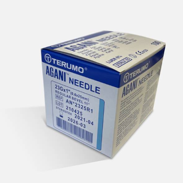 White Smoke Terumo AGANI Needle 23G x 1" x 100 - BLUE
