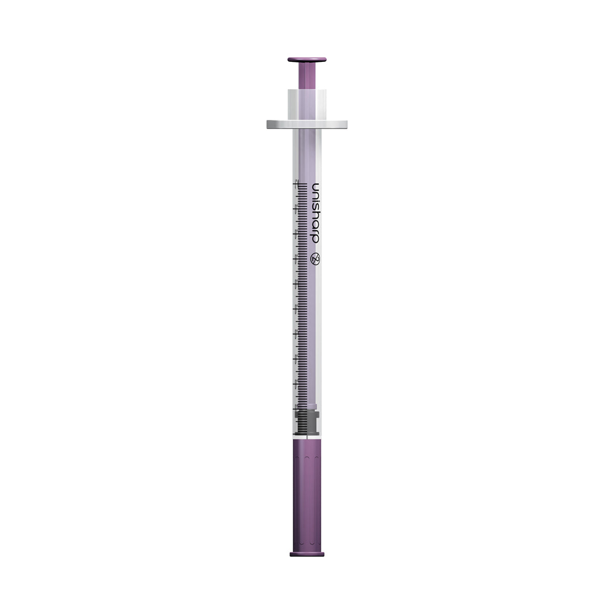 Gray Unisharp 1ml Fixed 30G 0.5" Purple  x 100