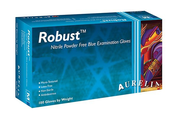 Dark Cyan Aurelia Robust 9.0 Nitrile - 4.5 mil Powder Free Gloves - x100