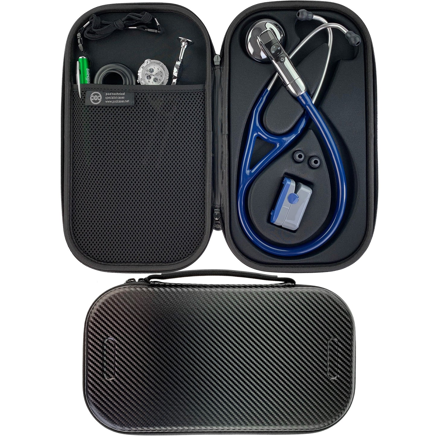 Dark Slate Gray Pod Technical Cardiopod II Stethoscope Case for all Littmann Stethoscopes - Carbon