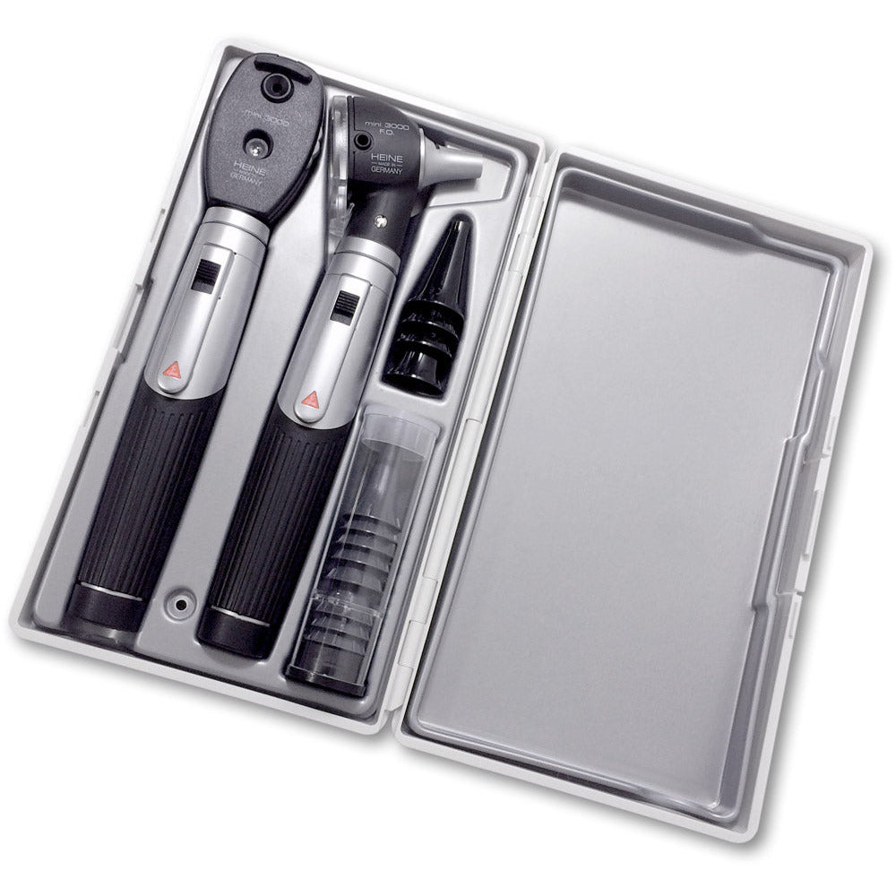 Gray HEINE mini3000 Ophthalmoscope/F.O Otoscope Diagnostic Set
