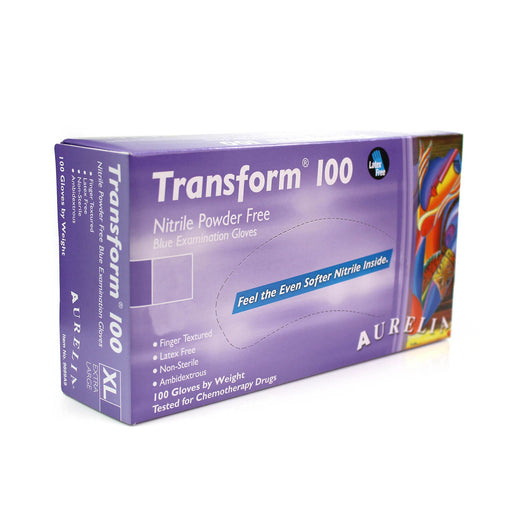 Light Slate Gray Aurelia ® Transform ® - Thin Powder-Free Nitrile Examination Gloves - XS - x100