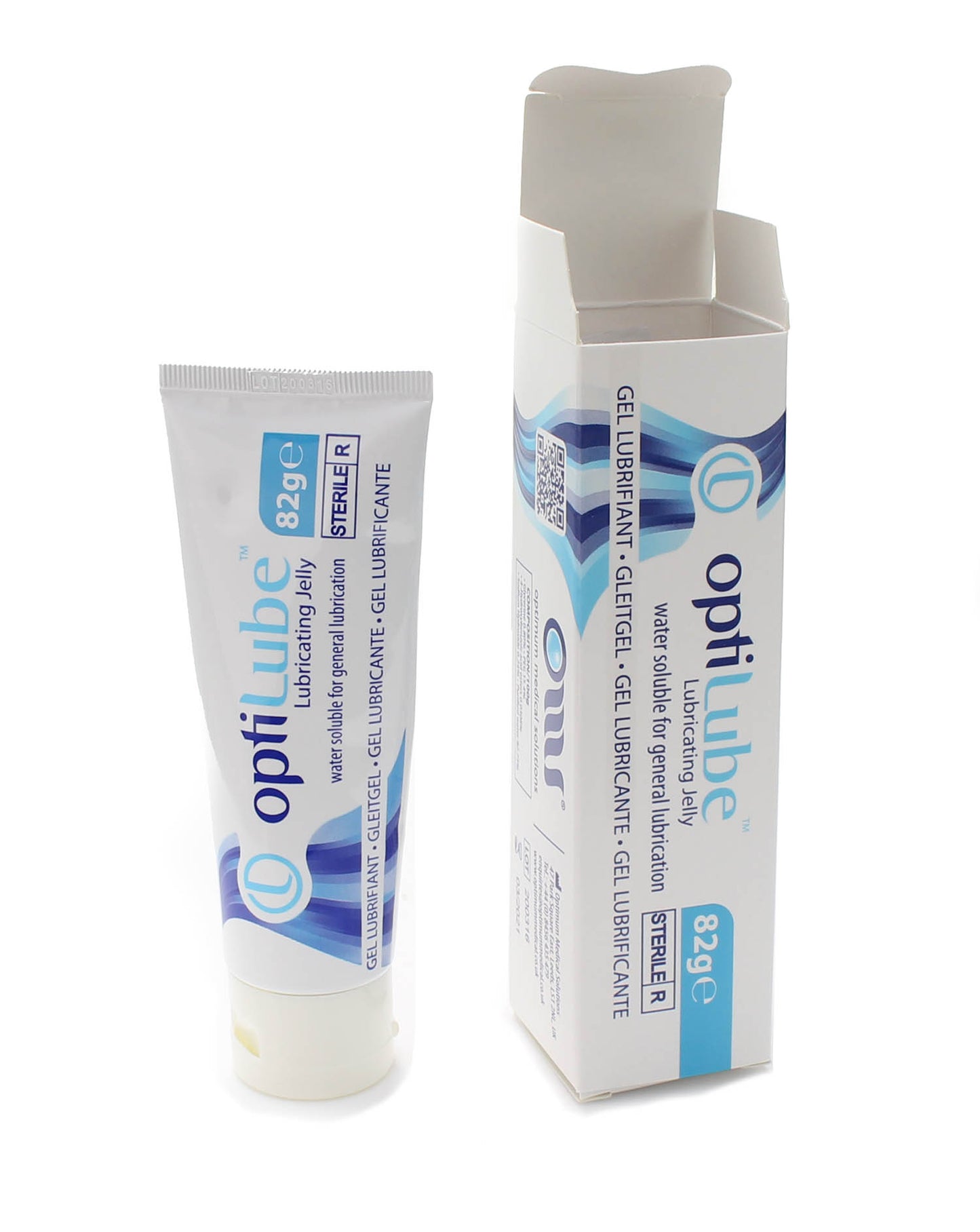 Light Gray Optilube Sterile Lubricating Jelly - 82g Tube