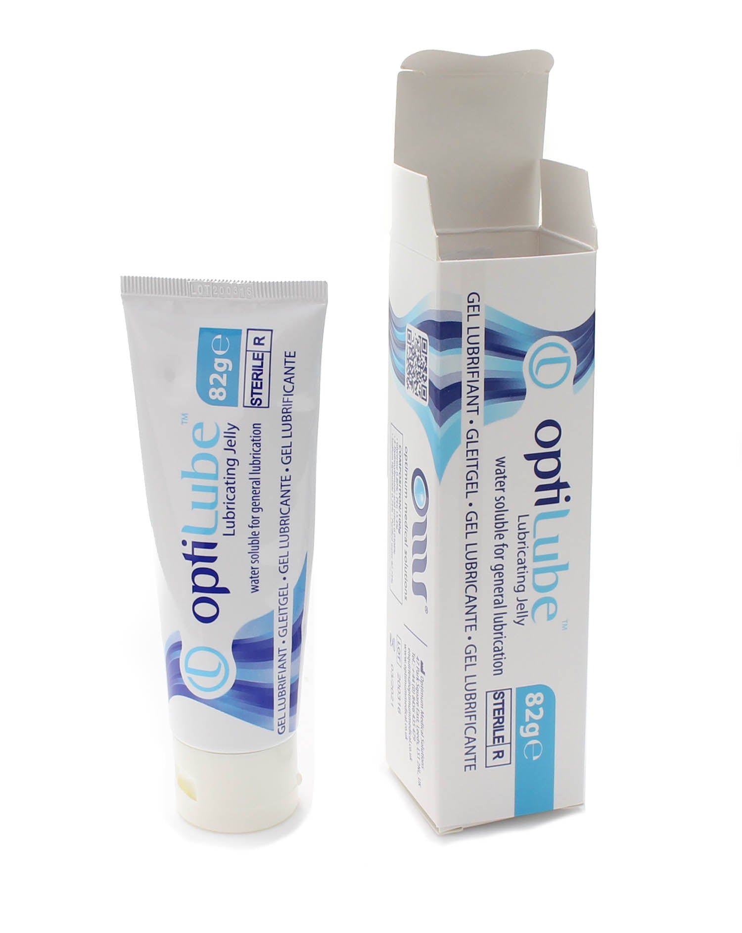 Light Gray Optilube Sterile Lubricating Jelly - 82g Tube