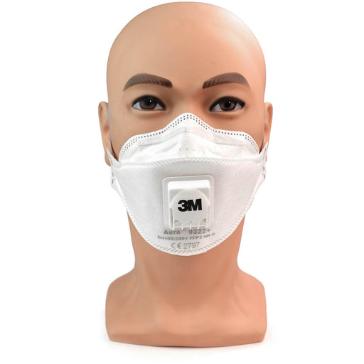 Tan 3M™ Aura™ 9322+ FFP2 Valved Respirator Face Mask - Box of 10