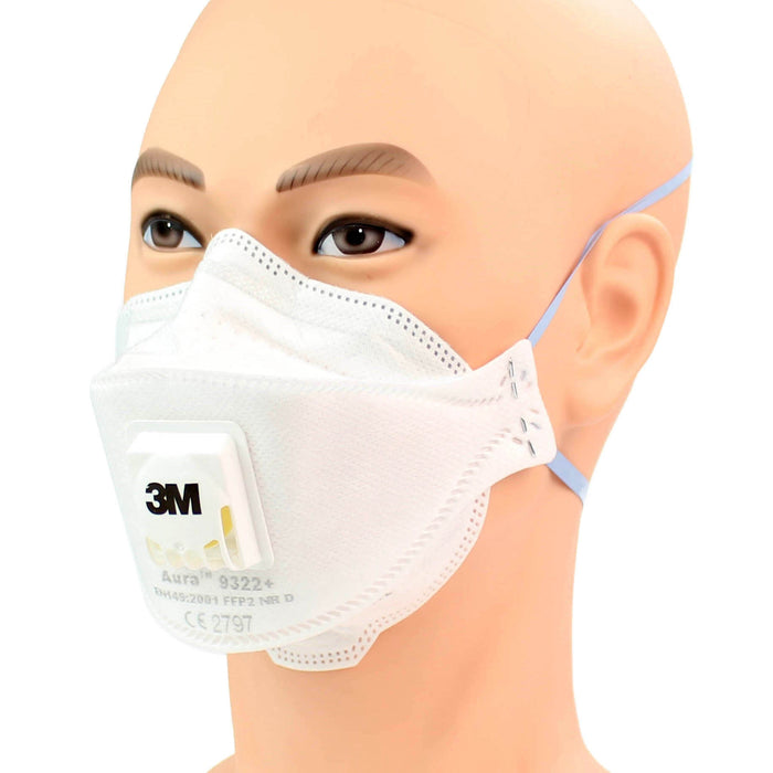 Peach Puff 3M™ Aura™ 9322+ FFP2 Valved Respirator Face Mask - Box of 10