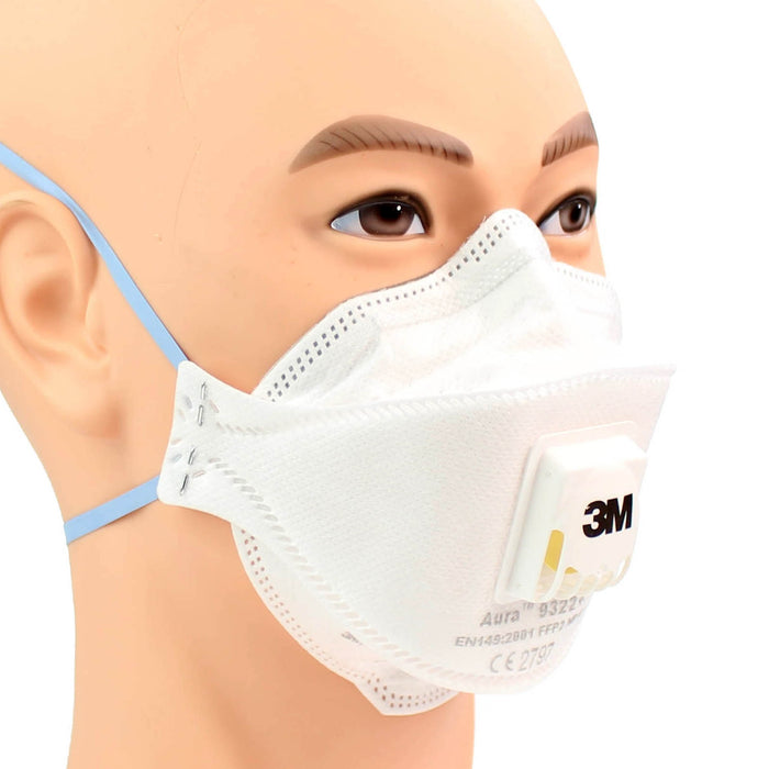 Wheat 3M™ Aura™ 9322+ FFP2 Valved Respirator Face Mask - Box of 10