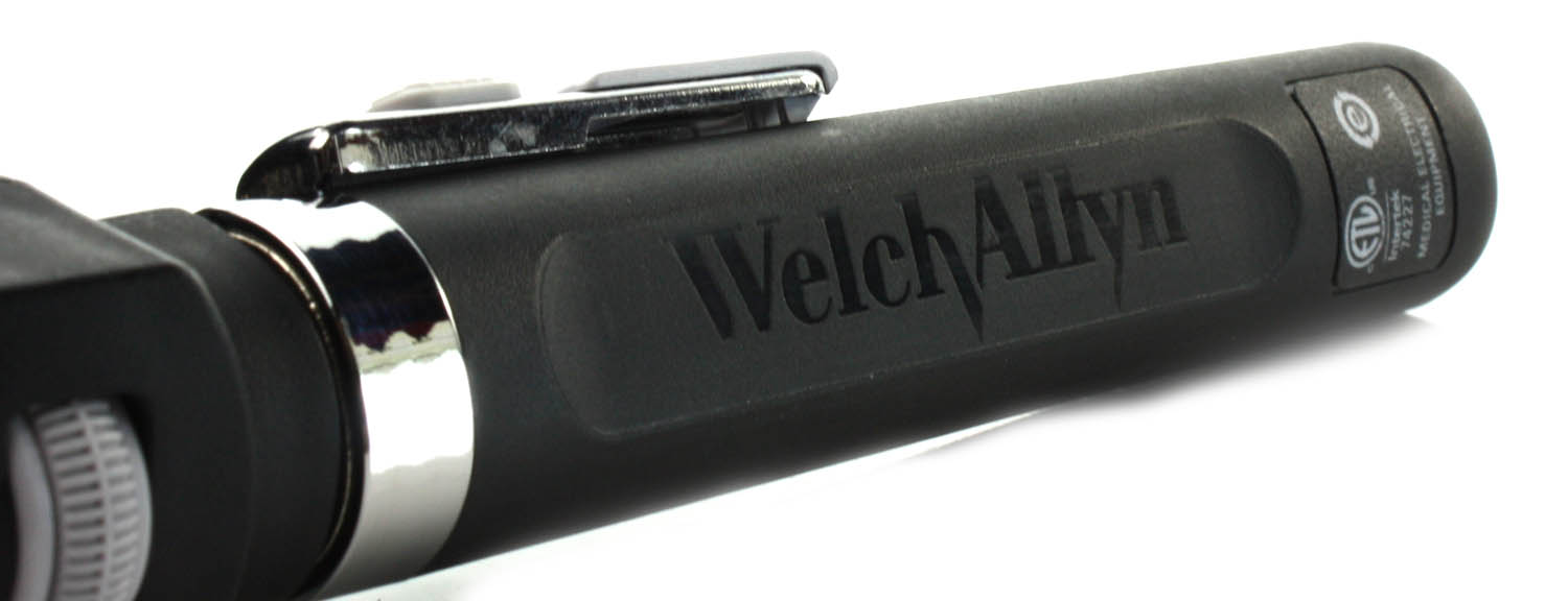 Dark Slate Gray Welch Allyn Pocket Plus LED Ophthalmoscope - Black with Handle & Soft Case