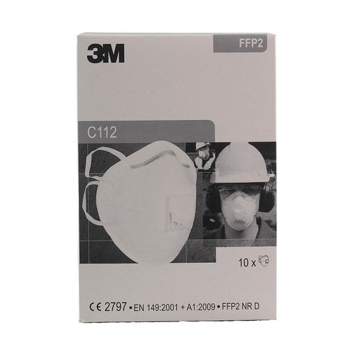 Dark Gray 3M™ Disposable Respirator Face Mask FFP2 Valved - C112 - Box of 10