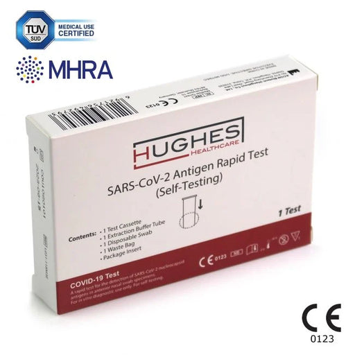 Light Gray Hughes Healthcare COVID-19 Rapid Antigen Lateral Flow Test Kit