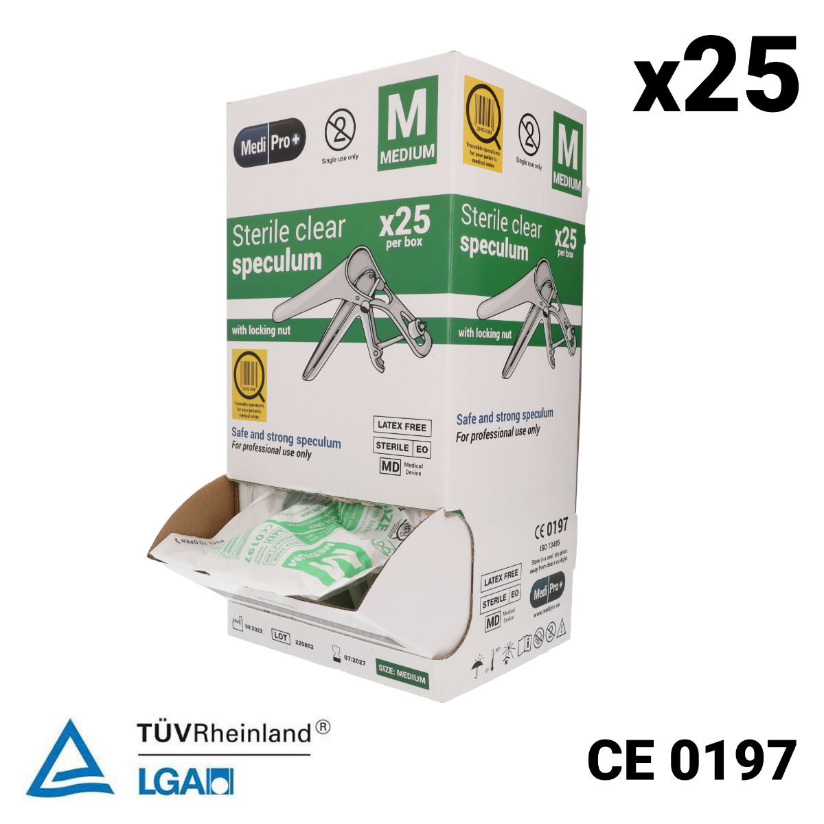 Dark Slate Gray Medipro Vaginal Speculum with Lock - Box of 25 - Medium