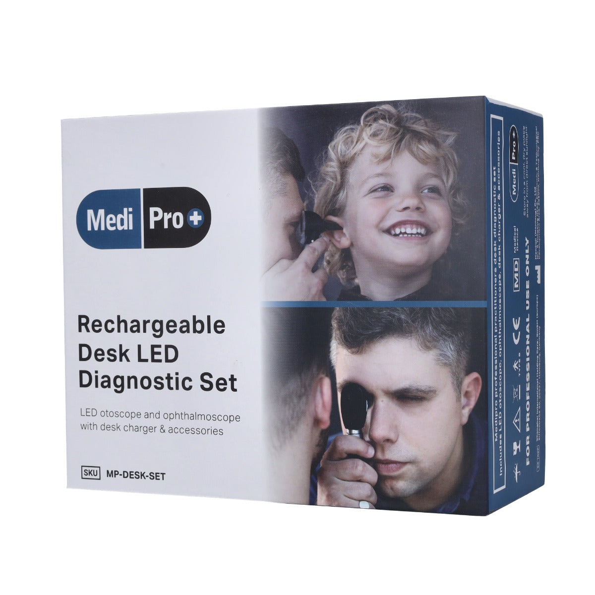 Light Gray Otoscope & Ophthalmoscope Desk Set - Rechargeable