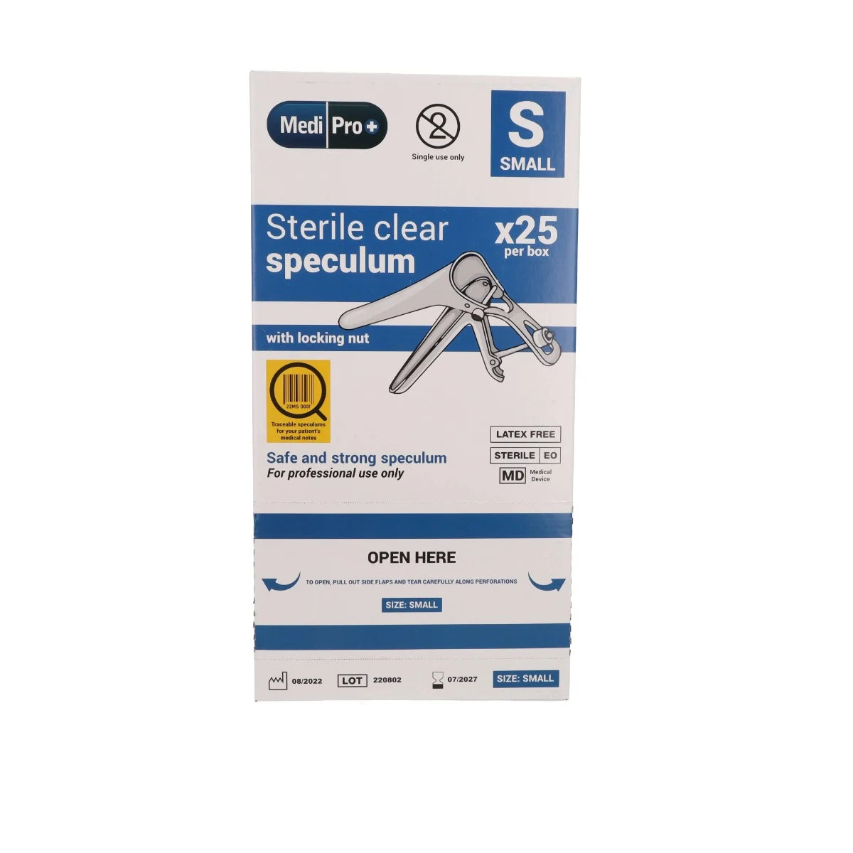 Dark Slate Blue Medipro Vaginal Speculum with Lock - Box of 25 - Small