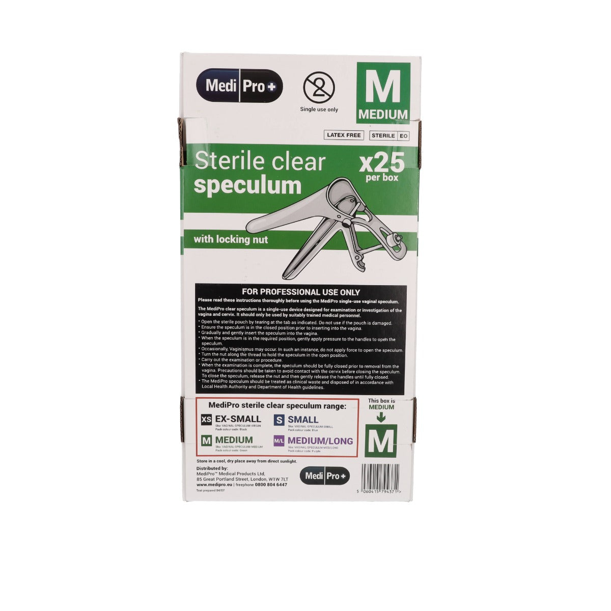 Light Gray Medipro Vaginal Speculum with Lock - Box of 25 - Medium