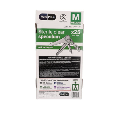 Light Gray Medipro Vaginal Speculum with Lock - Box of 25 - Medium