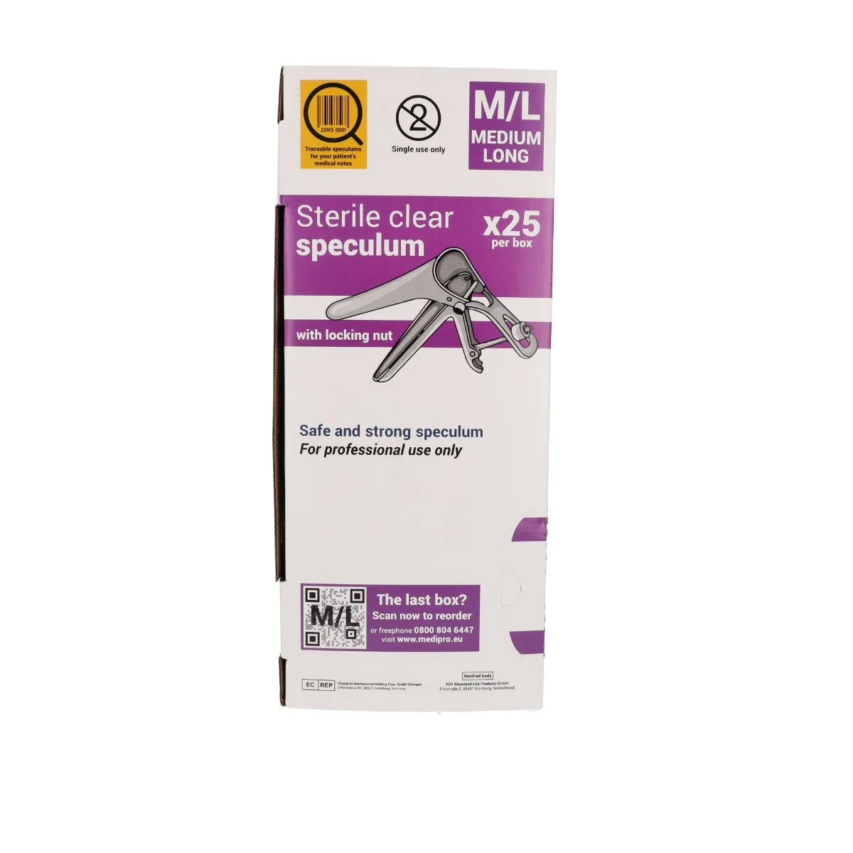 Light Gray Medipro Vaginal Speculum with Lock - Box of 25 - Medium Long