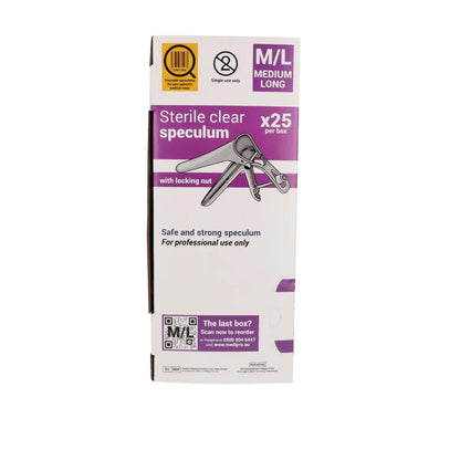 Light Gray Medipro Vaginal Speculum with Lock - Box of 25 - Medium Long