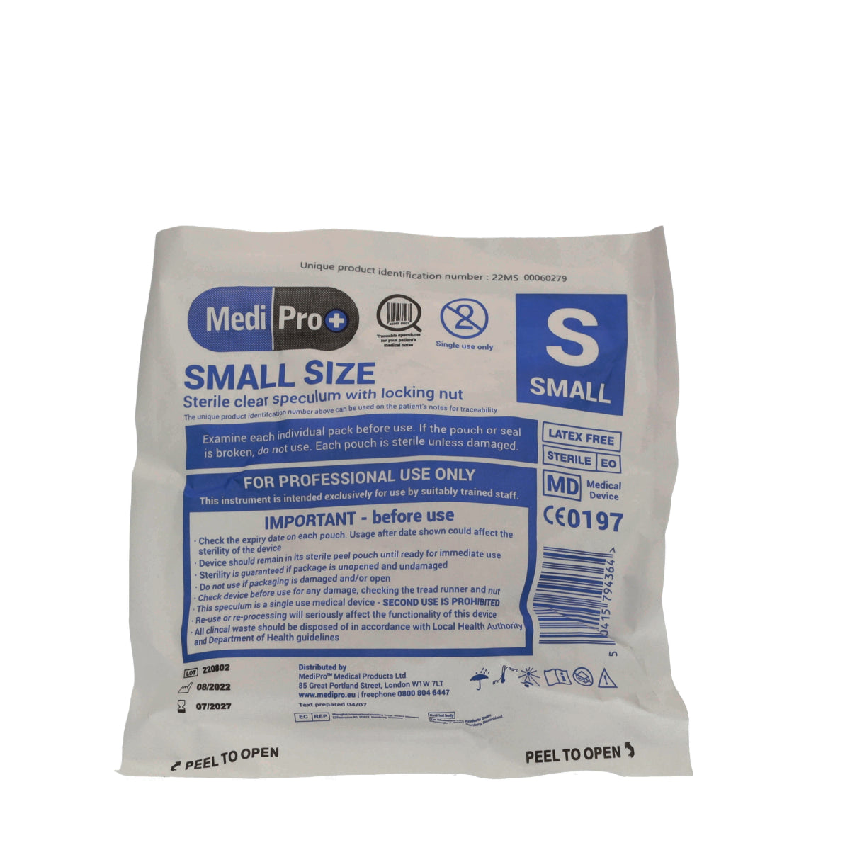 Dark Gray Medipro Vaginal Speculum with Lock - Box of 25 - Small