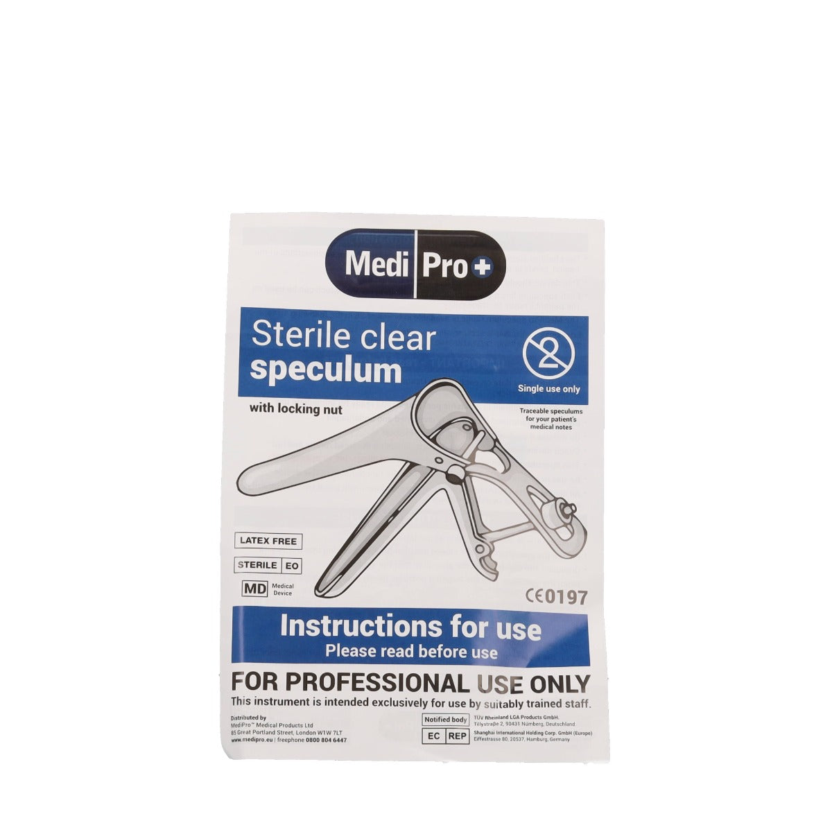 Dark Slate Blue Medipro Vaginal Speculum with Lock - Box of 25 - Medium