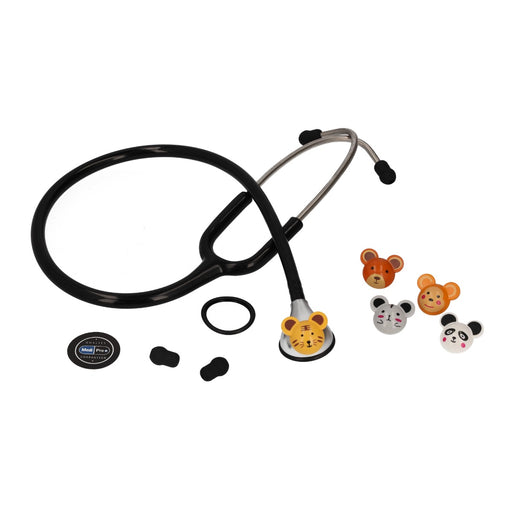 Dark Slate Gray Paediatric Stethoscope With Clip-on Animal Faces