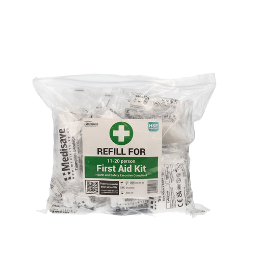 Light Gray HSE Compliant Workplace First Aid Kit - 20 Person Refill