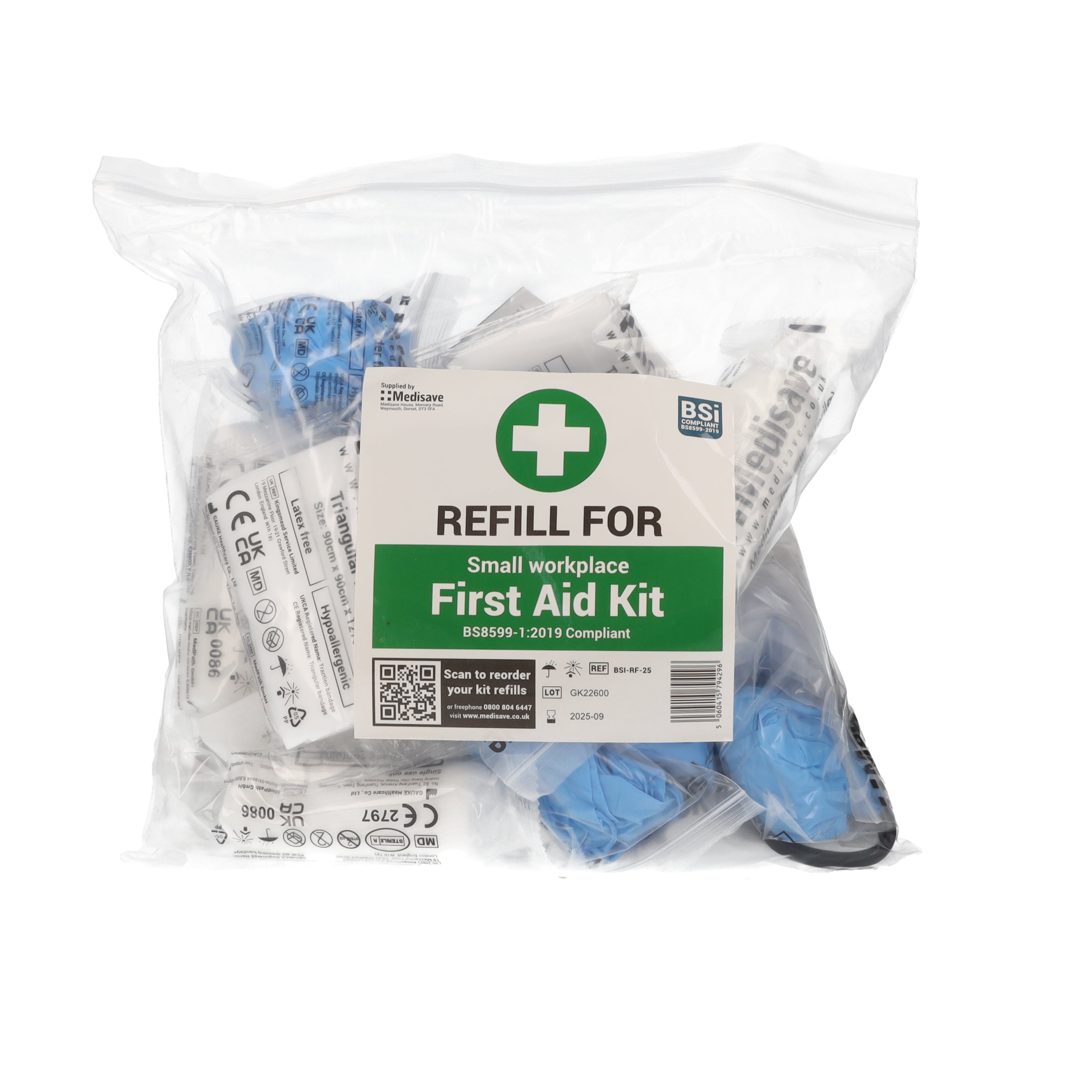 BS8599-1:2019 Workplace First Aid Kit - Small Kit Refill – Medscope