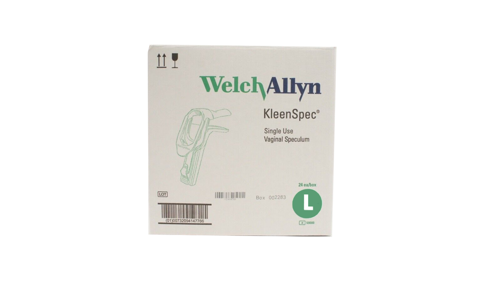 Light Gray KleenSpec Vaginal Specula - Premium 590 Series, Large - Box of 18