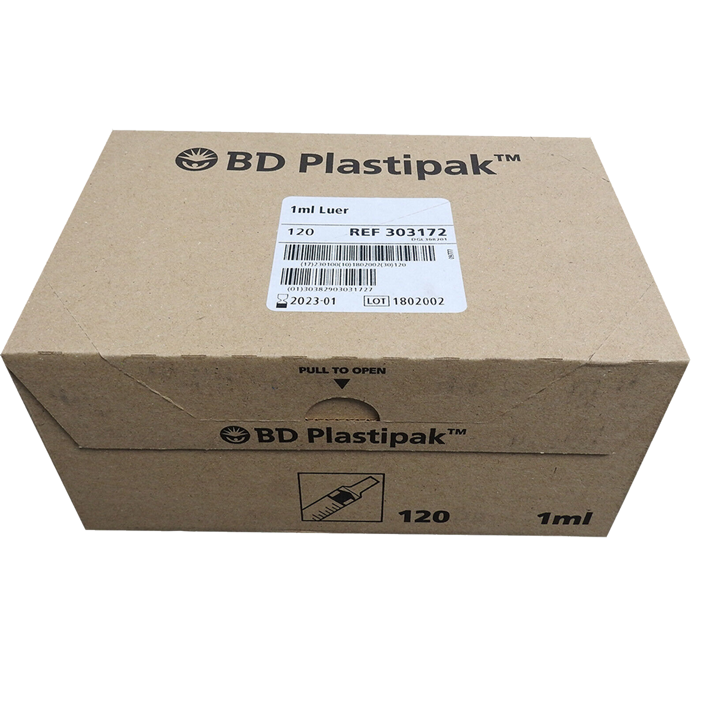 Rosy Brown BD Plastipak Syringes 1ml x 120