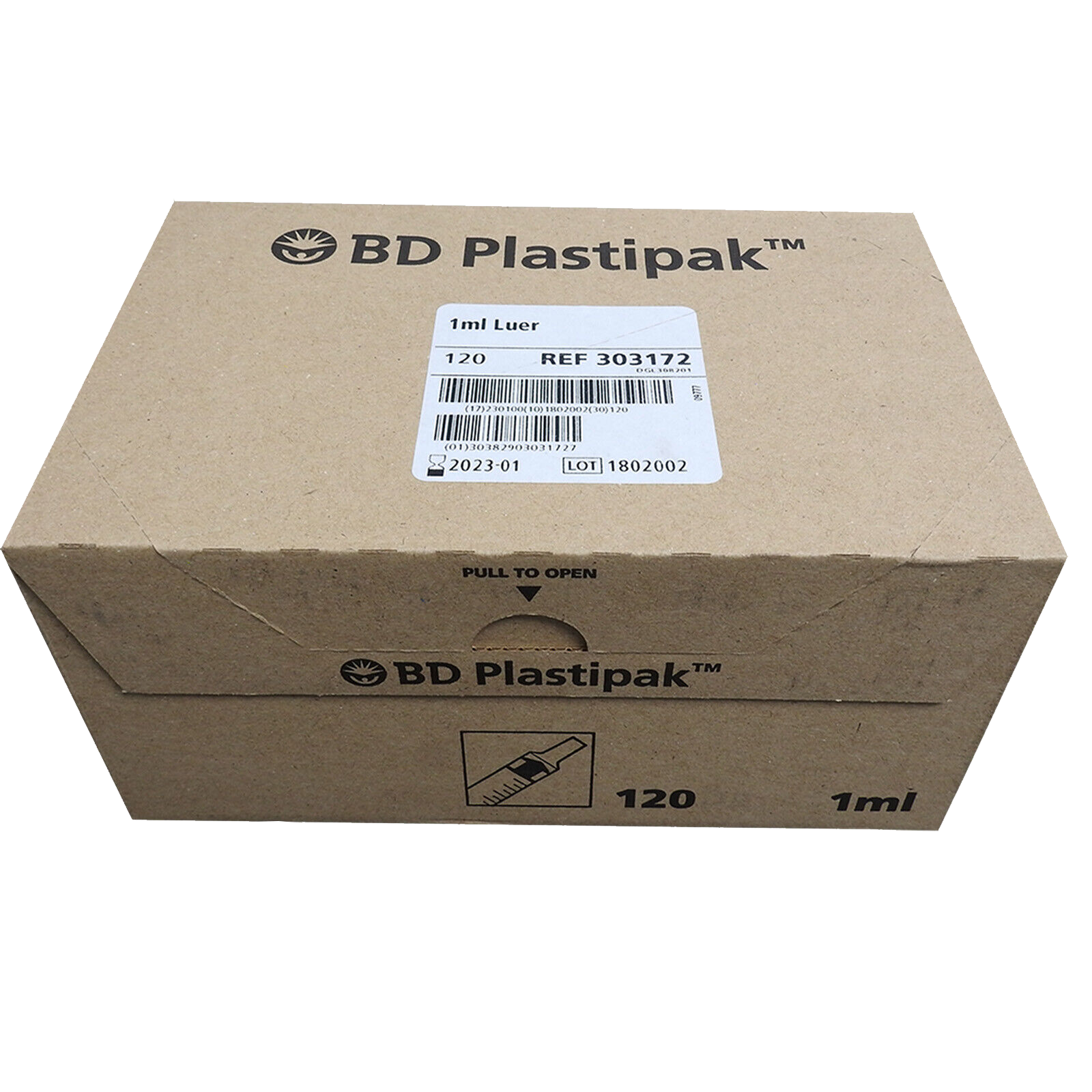 Rosy Brown BD Plastipak Syringes 1ml x 120