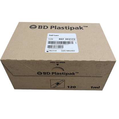 Rosy Brown BD Plastipak Syringes 1ml x 120