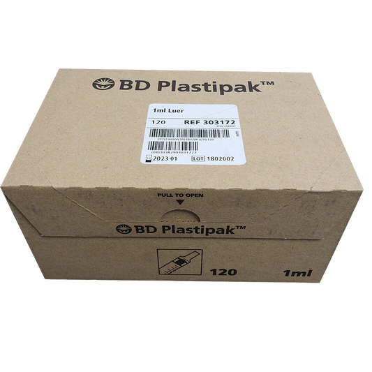 Rosy Brown BD Plastipak™ 1ml Concentric Luer Slip Syringe,3 piece, W/O needle,  Box of 120