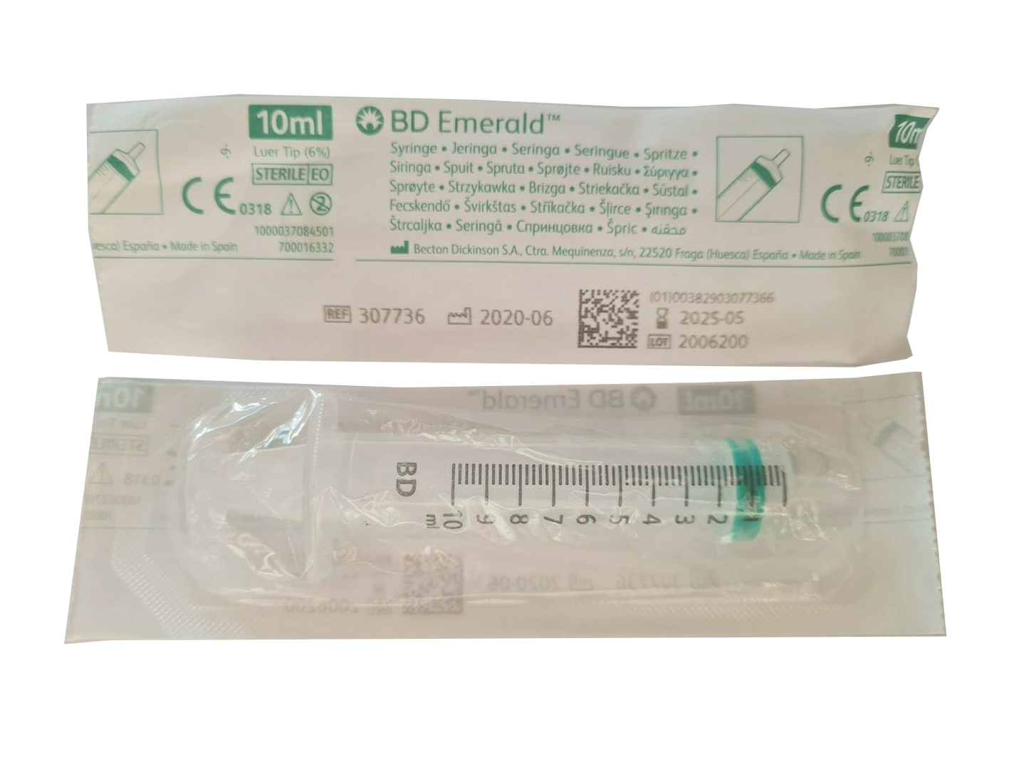 Gray BD Emerald Hypodermic Syringe - Luer Slip Concentric - 10ml x 100