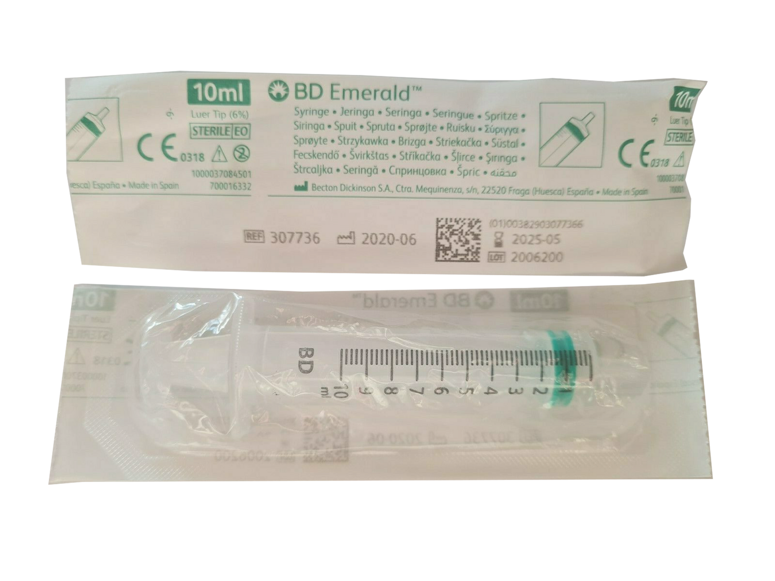 BD Emerald Hypodermic Syringe Luer Slip Concentric 10ml x 100