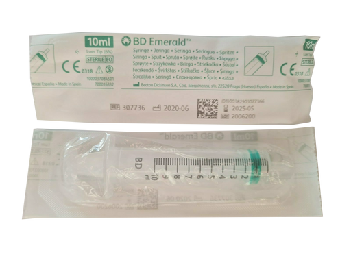 Gray BD Emerald Hypodermic Syringe - Luer Slip Concentric - 10ml x 100