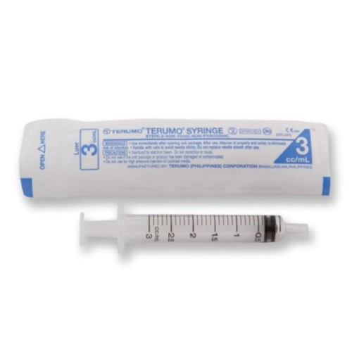 Light Gray Terumo Syringe 3ml Luer Slip Concentric tip x Box of 100