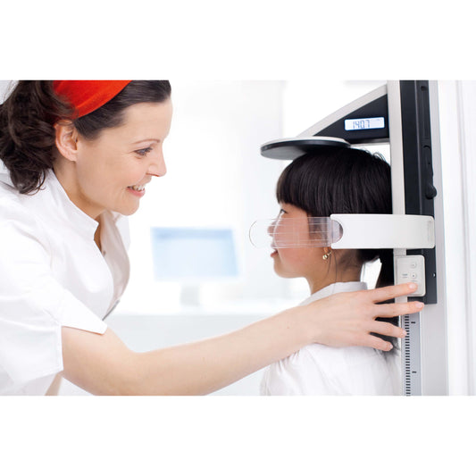 Light Gray seca 274 - Freestanding Stadiometer with Display on the Headpiece