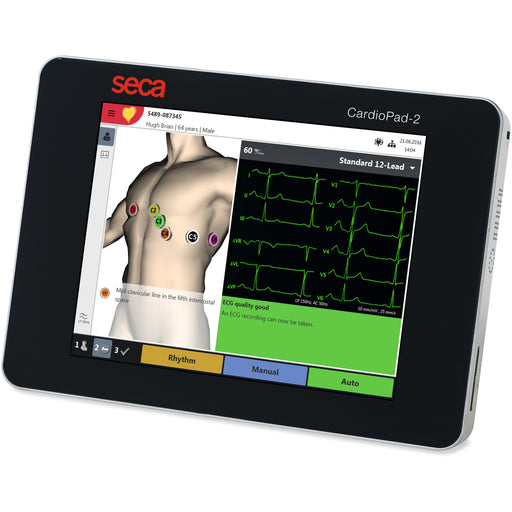 Gray seca CardioPad-2 - Ultra-portable, Touch Screen 12 Lead ECG with Wi-Fi and Advanced Interpretation