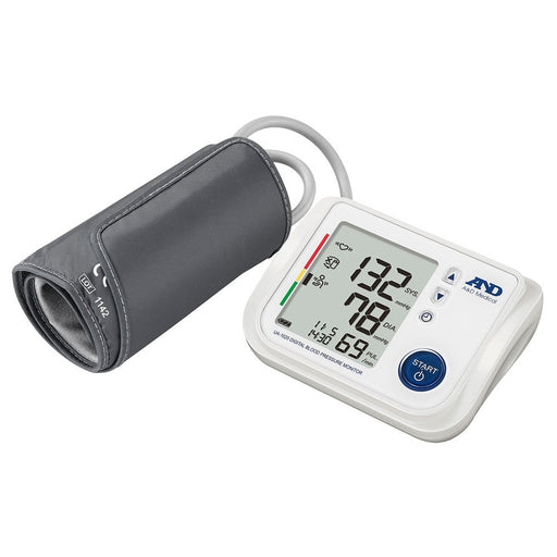 Light Gray A&D Medical UA-1020 Upper Arm Blood Pressure Monitor with Atrial Fibrillation Screening & Medium Cuff