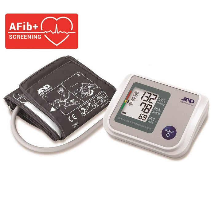 Light Gray A&D Medical UA-767S-W Upper Arm Blood Pressure Monitor with Atrial Fibrillation Screening