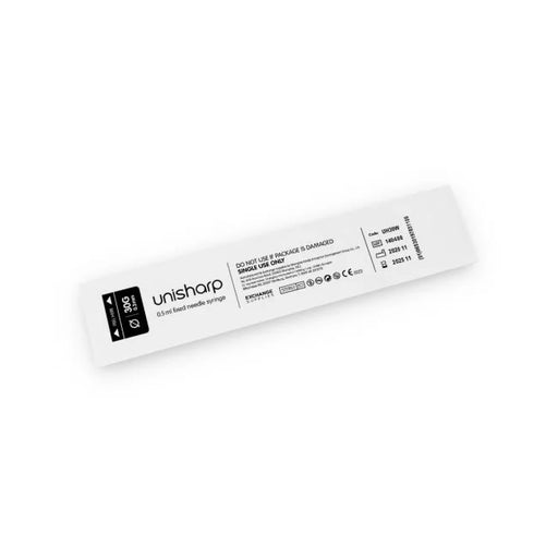 White Smoke Unisharp 0.5ml 30G fixed needle syringe: white (x 100)