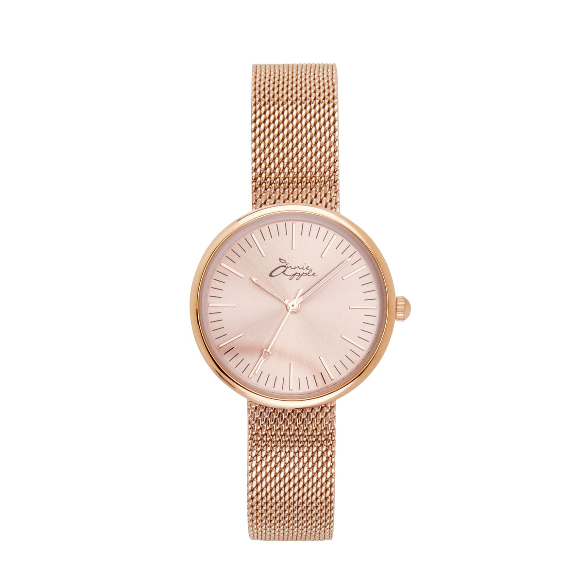 Annie Apple Nurses Fob Watch - Venus - Rose Gold Mesh - Lilac Leather ...