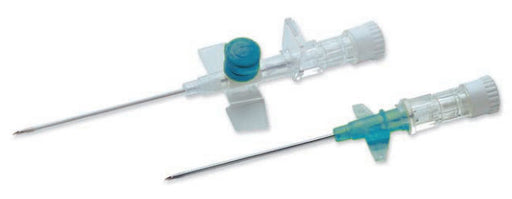 Light Gray Terumo Versatus Winged and Ported IV Catheter (Cannula) 22g 25mm x 50